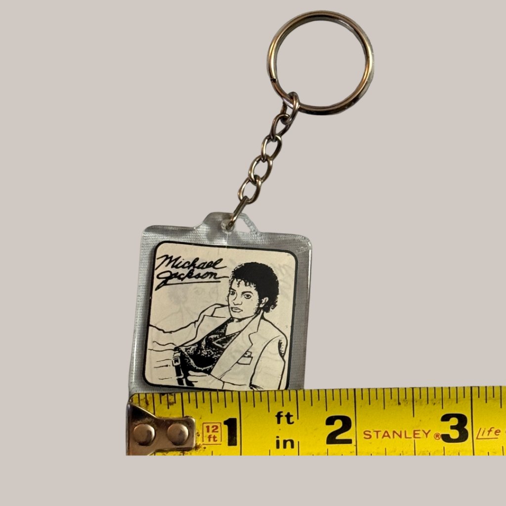 Michael Jackson Thriller Album Cover Keychain Black & White Mj Collectible — image 5 of 5